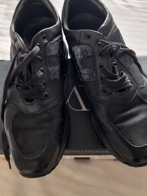 Hogan Interactive sneakers used, black leather with sequins, size 36