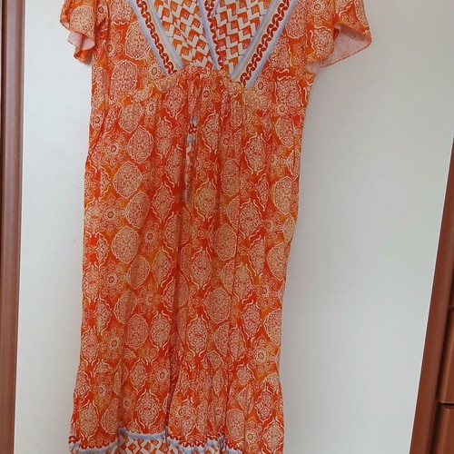 Long summer dress like new, orange, size M