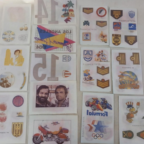 Sidertypa magazine scraps used, lot of 34 double and 40 single pages from 1980s
