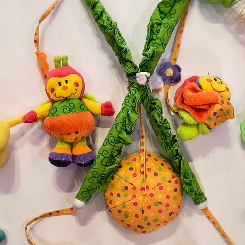 Fisher Price baby toy set used with rattles and hanging spiral