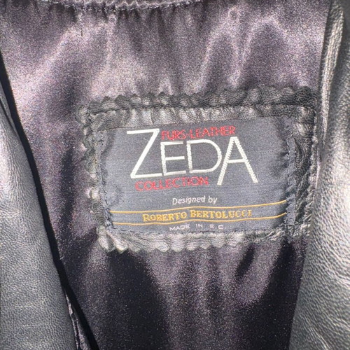 ZEDA leather jacket black, like new, size L