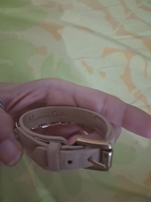 Massimo Dutti women's leather bracelet with gold chain