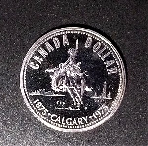 Ασημένιο Proof Like δολάριο Καναδά 1975