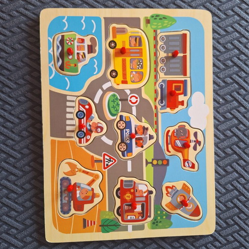 Wooden puzzles set of 4 used with fishing magnets