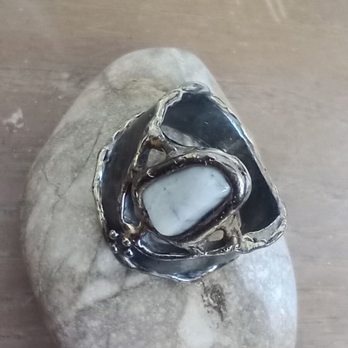 925 Silver Handmade Ring with Aquamarine and Spinel Stones