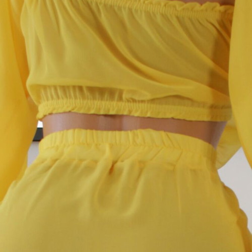 Beachwear pants with yellow transparent top new