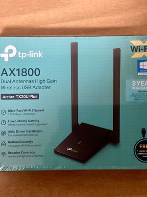 TP-LINK AX1800 USB δικτυακός προσαρμογέας καινούργιος με 1775Mbps Wi-Fi