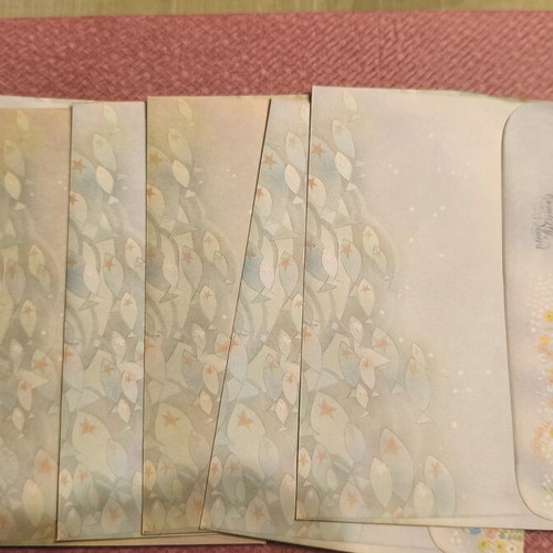 Letter papers and seven used envelopes
