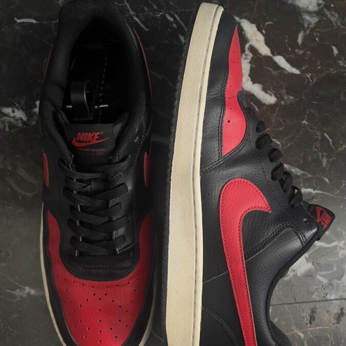 Nike Court Vision Low Bred sneakers size EU 46 like new black red