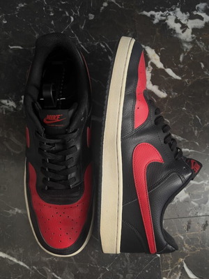 Nike Court Vision Low Bred sneakers size EU 46 like new black red