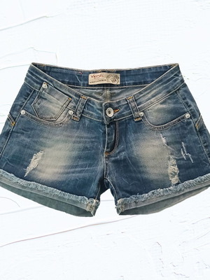 Τζιν σορτσάκι Verdi χαμηλοκάβαλο XS σαν καινούργιο, μπλε με ξεφτια