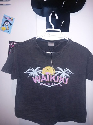 Zara crop T shirt new, dark gray, kids 152 cm 11-12 years