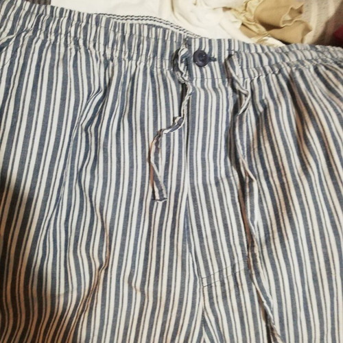 Striped blue pants medium, like new, cotton with pockets