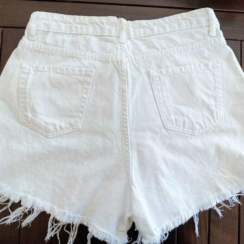 Pink Woman white high-waist denim shorts like new, size L