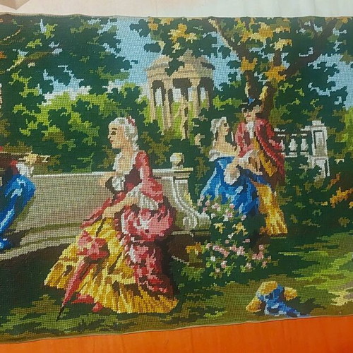 Handmade embroidered frame fully filled, dimensions 105x50