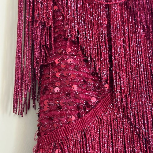 Bordeaux dress like new, shiny with sequins, size S