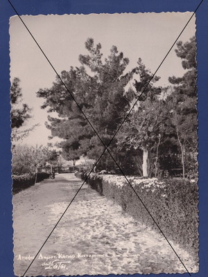 Κατερίνη Πιερία Άποψις Δημοτικού Κήπου καρτ-ποστάλ μεταχειρισμένη