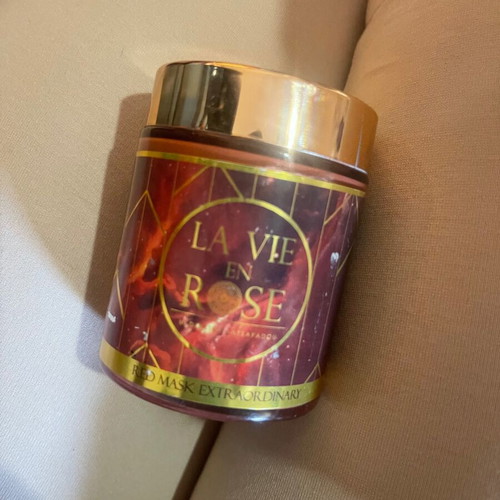 Red Mask Extraordinary used with red clay La Vie En Rose by Dimitra Katsafadou