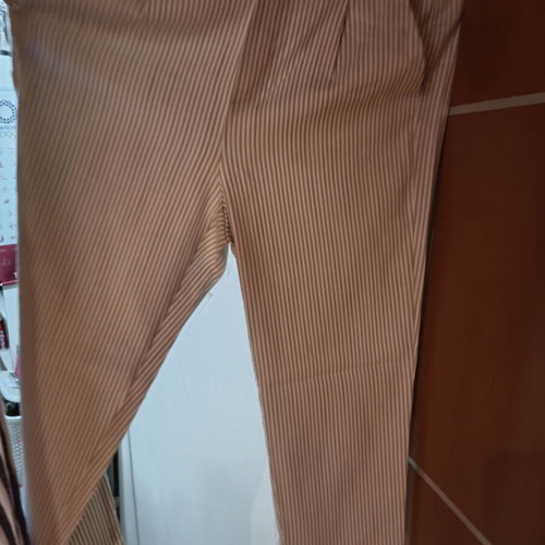 Stradivarius striped pants like new, set of 2 beige white and blue white