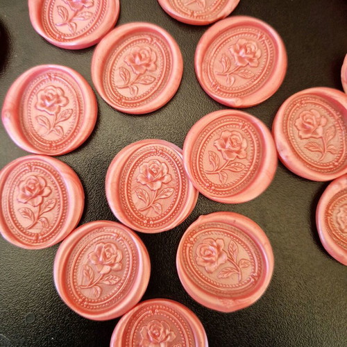 Handmade wax seal stamp pink iridescent shade, pack of 120