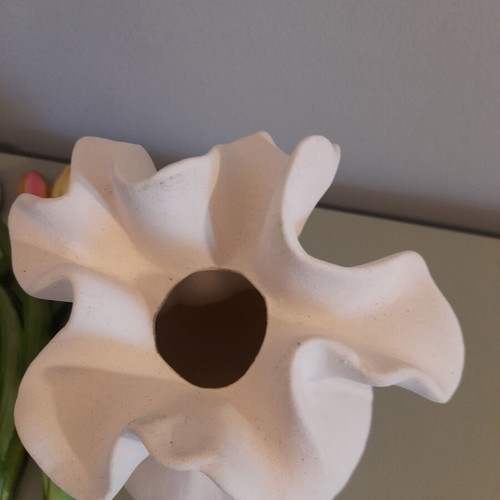 Decorative vase with tulips, 22cm height