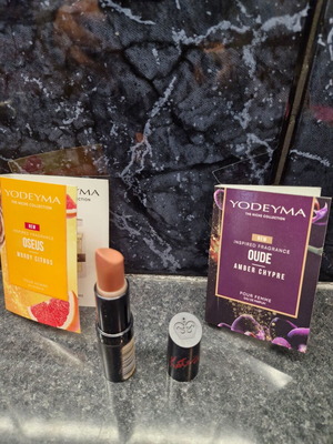 Rimmel by Kate Moss lipstick used, shade 3 with 2 perfume samples