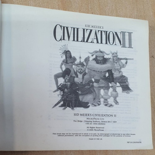 Sid Meier's Civilization II book used, English edition, 1996