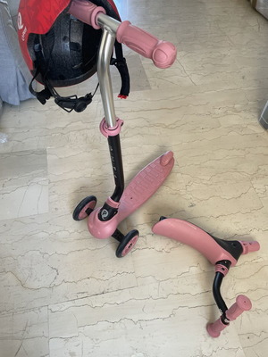 Qplay Sema Pink 5-in-1 Scooter with Helmet used