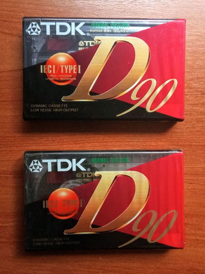TDK D 90 Minutes Audio Tapes pack of 2, new, 1980s 1990s