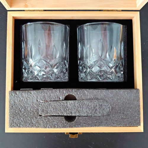 Bacardi Luxury Drink Set New In Solid Bamboo Wood Case
