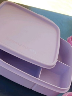 Σετ Tupperware 4 δοχείων, 2 τετράγωνα 400 ml, 1 δοχείο φαγητού με χωρίσματα, 1 μοντούλαρ 3 λίτρα