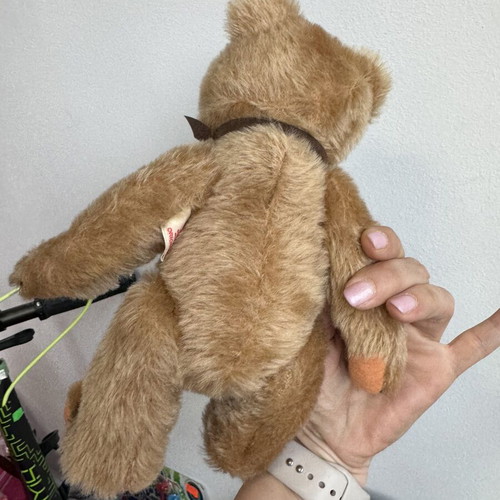 Vintage Hermann Teddy Bear used with mohair jointed body and chain