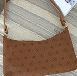 Brown shoulder bag with unique pattern like new