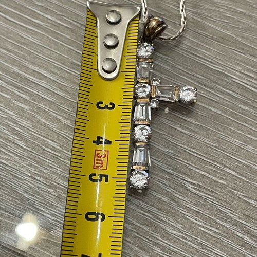 Stavros necklace used silver 925 with gold-plated cross, 60 cm chain