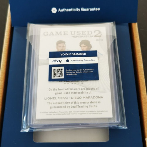 2025 Leaf Messi Maradona Game Used Dual Relic Silver Holo 1/2