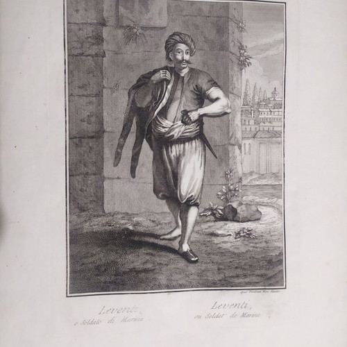Museum woodcut of warship sailor used, rare authentic