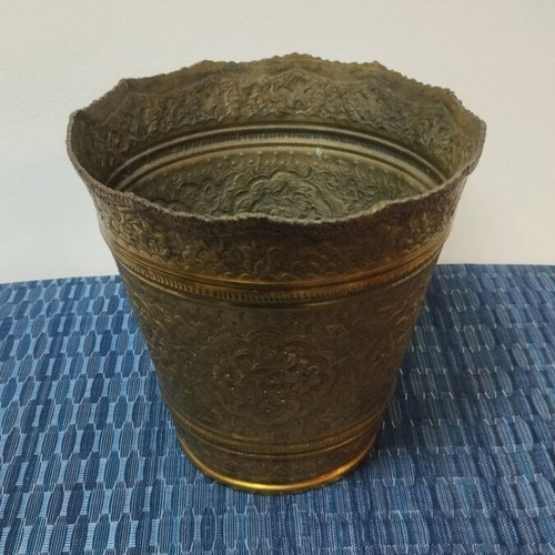 Bronze flowerpot cachepot used, decorative