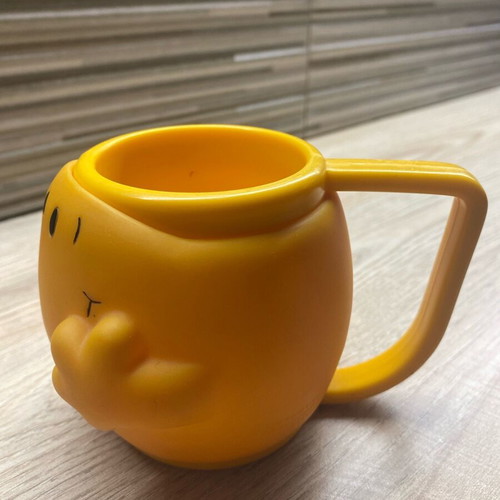 Mr. Happy plastic vintage mug used, Little Miss and Mr. Men