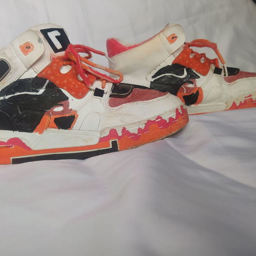 DIY shoes used, athletic size 37 white with Scorpion design