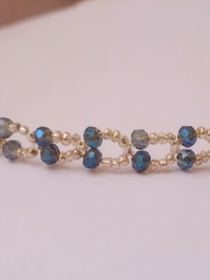 Handmade crystal bracelet new, blue and silver