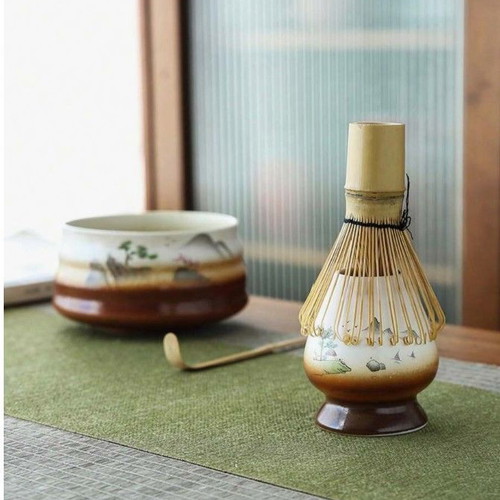Matcha set with handmade Japanese tea ceremony accessories