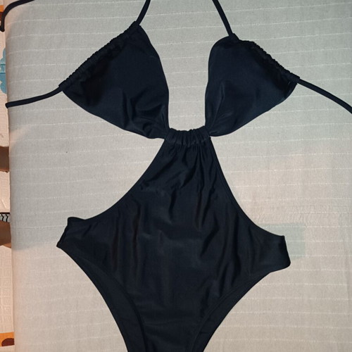 Shein Black Cut-Out Monokini Swimsuit like new, size M