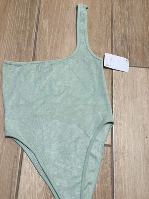 ZARA боди от хавлиена материя с един презрамка тюркоаз ново