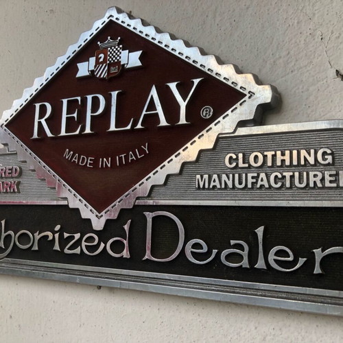 Replay wall metal sign like new