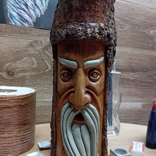 Handmade woodcarved figure new from natural wood