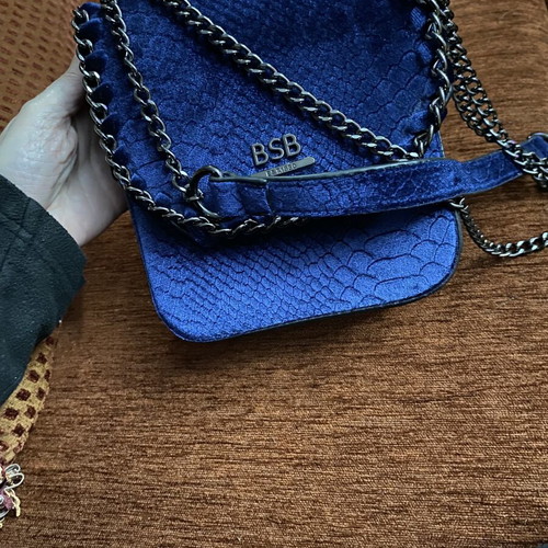 BSB women's bag new, blue with chain and clutch