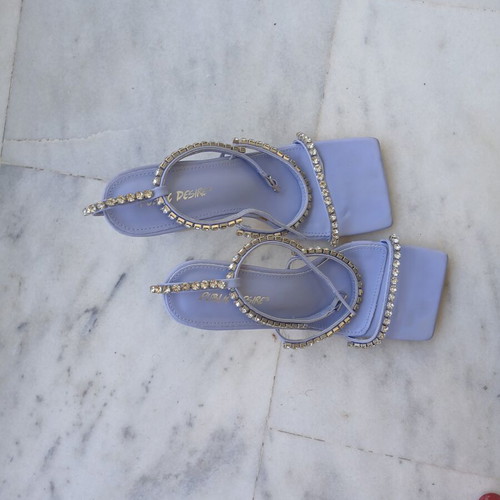 Public Desire sandals like new with rhinestones, turquoise and silver