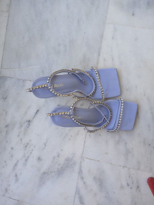 Public Desire sandals like new with rhinestones, turquoise and silver