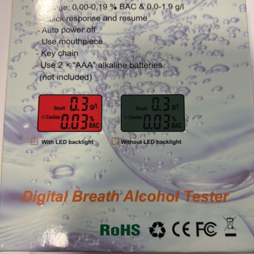 Digital breath alcohol tester