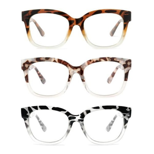 JM women's reading glasses with blue light filter, set of 3, +3.5